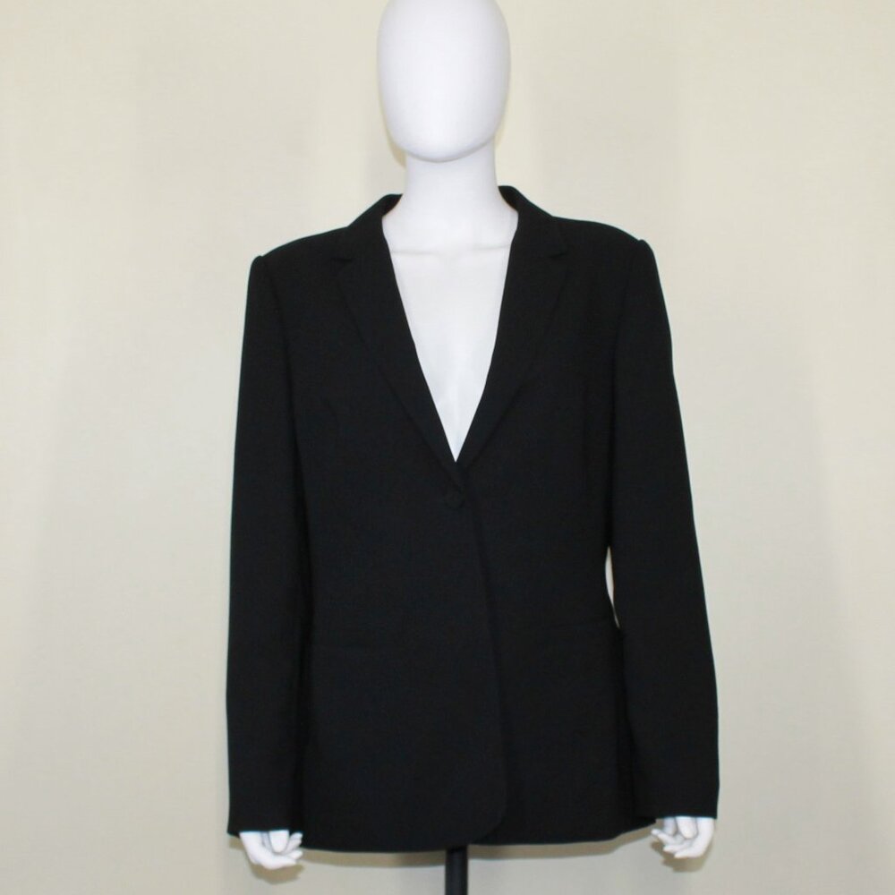 Calvin Klein Womens Long Sleeve Two-Button Collared Blazer Black Size 11-12 WD18